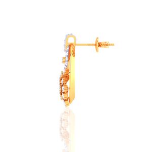 ต่างหูเพชรแล็บโกรน 0.51 กะรัต ทองคำ 18K สีเหลืองทอง ประดับเพชรแล็บโกรน คุณภาพระดับ BIS HUID พร้อมตราประทับ  งานฝีมือประณีต  รับรองโดย Ishi Diamonds - Product Image 3