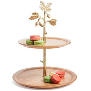 Support à Cupcake à 2 niveaux de forme ronde New Elegance avec poignée en métal doré, parfait pour tenir des gâteaux, des gâteaux, des desserts et des bonbons - Product Image 6
