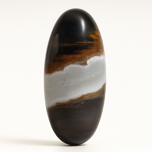 Black Sardonyx Shiva Lingam Gemstone Polished for Healing Reiki Meditation Spiritual Decor Feng Shui Love Portable