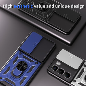 Béquille armure anneau fenêtre coulissante coque de téléphone pour Infinix Hot 60 Pro PLUS 60i Note 50 Pro + Itel City 100 étui pochettes de téléphone - Product Image 2