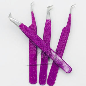 Pince à cils RMI Pince à cils de haute qualité en couleur poudre pour extension de cils avec poignée en diamant Pointe et poignée personnalisées - Product Image 3