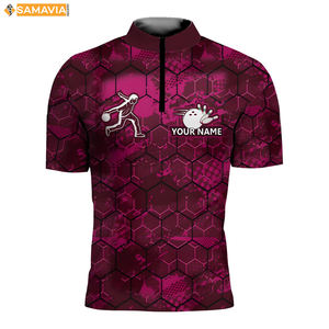 Chemises de bowling SAMAVIA Club Uniformes légers en polyester sublimé pour les événements de la ligue et de l'équipe USA - Product Image 3