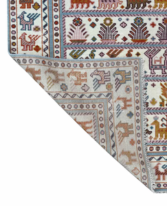 Tapis crème élégant noué à la main Tapis tribal de style antique Disponible en 4x6, 5x8, 6x9, 8x10, 9x12, tapis de salon 10x14 pieds - Product Image 5