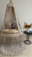 Nouvelle conception de chaise suspendue en macramé, style bohème, tissée à la main, grande chaise suspendue pour patio, pour l'intérieur et l'extérieur, pour le jardin