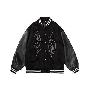 Vente chaude en vrac quantité Logos personnalisés vestes universitaires/nouveau Design couleur unie hiver hommes Collage vestes universitaires - Product Image 1