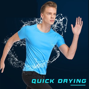 Running <b>Tshirts</b> for Men Gym Short Sleeve Workout Sports Shirt Man Training Quick Dry Fitness Black T-shirt for men - Product Image 2