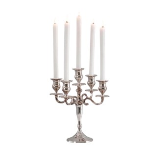 Bougeoir à 5 bras en aluminium de qualité supérieure, finition nickelée, décoration moderne en métal pour table, événements, maison, fête - Product Image 3