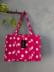 Bolso Tote Pequeño de Algodón Acolchado con Estampado de Bloques de Puntos Rojos Vintage de Pinksa Fashion, Estilo Bohemio para Primavera, con Bolsillo Frontal con Cremallera - Product Image 6
