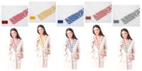 Peignoir en coton tissé à col contrastant et serviette assortie - Multicolore pour usage domestique MS