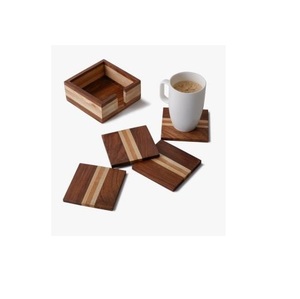 Wholesale Blank Custom Engrave Logo Luxury Natural Walnut Square Wooden <b>Coaster</b> <b>for</b> <b>Drinks</b> manufacturer and exporter - Product Image 1