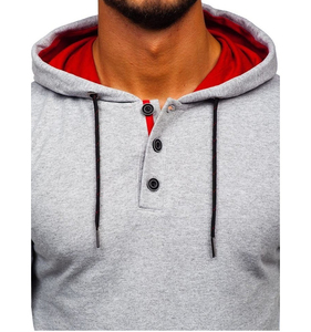Sweats à capuche imprimés à motif solide de taille personnalisée en polaire épaisse de haute qualité pour l'hiver Street Wear hommes 100% coton pull à capuche - Product Image 3