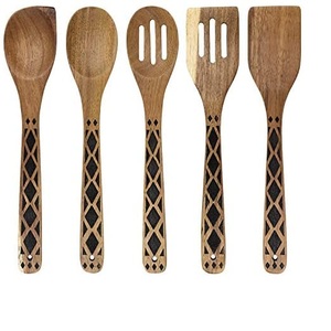 Ensemble de couverts en bois de qualité supérieure personnalisables faits à la main fournitures de restaurant vaisselle décoration traiteur couverts de service - Product Image 6