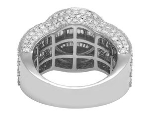Hip Hop Style Fully Iced Out Round & Baguette Cut Moissanite Diamond In S925 Sterling <b>Silver</b> Custom <b>Ring</b> For <b>Men</b> - Product Image 5