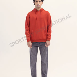 Sweat-shirts à capuche unisexes 100% coton, couleur unie, polaire d'hiver, imprimés personnalisés, brodés, streetwear décontracté, OEM, teinture unie, 400g - Product Image 4