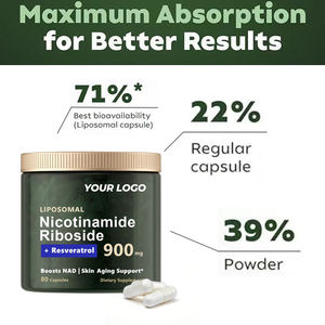 Nad Supplement Met Nad Nicotinamide Riboside Resveratrol 900 <span class=keywords><strong>Mg</strong></span> Stimuleert Cellulaire Gezondheid En Anti-Aging Energie Voor Volwassenen - Product Image 3