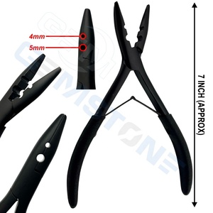 Kit de Herramientas Profesional para Extensiones de Cabello de Acero Inoxidable Negro Mate: Alicates, Agujas, Gancho y Lazo para Instalación en Salón - Product Image 2
