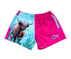 New Unisex 100% Polyester Rugby Footy Shorts Custom Logo Solid Color Breathable Design for Football Wear Shorts - Product Image 5