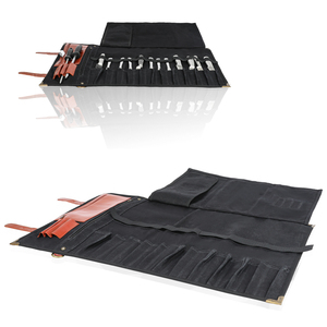 Sac de rangement pour couteaux de luxe en cuir et toile, porte-outils de chef, protection robuste, anti-odeurs, durable, rangement pour couverts de cuisine - Product Image 5