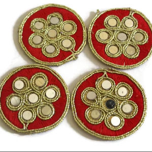 Nouveaux motifs brodés en tissu avec des patchs de pierres perlées colorées de formes rondes pour vêtements traditionnels, embellissement de vêtements en 2026 - Product Image 1