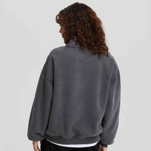 Vente en gros de pull à col roulé avec logo personnalisé Sweat à capuche pour femmes à manches longues en polaire motif de lettres brodé insigne d'hiver décontracté - Product Image 5