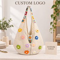 Sac fourre-tout en tricot jacquard personnalisé avec logo, design à double poignée, pour femmes et hommes, usage quotidien, vente en gros directe d'usine