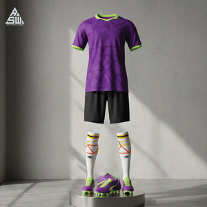 Conjunto de Uniforme de Fútbol de Verano Transpirable de Primera Calidad para Hombres y Niños, Jersey Moderno y Pantalones Cortos, Kit de Entrenamiento 100% Poliéster - Product Image 4