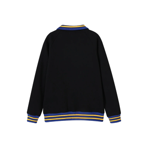 Sweat-shirt à col rond en chenille noir SGRho |   Unisexe Premium Broderie 3D Logo Grec Effet Délavé Hiver Respirant Séchage Rapide Coupe Ajustée - Product Image 2
