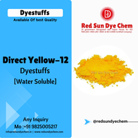Colorant jaune direct 12 (C.I.) 24895) Teinture rouge solaire de qualité supérieure personnalisée avec emballage de 25 kg pour textiles (Exportateurs indiens)