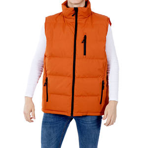Warm Stylish Puffer Western <b>Black</b> Windproof Longline Full Zipper Puffer <b>Vest</b> with Pockets OEM/ODM Winter Protection Jackets - Product Image 1