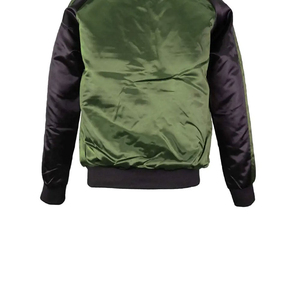 Chaqueta acolchada de satén personalizada de alta calidad Varsity Baseball Winter High Street Bulk Wholesale OEM Fabric Bordado Chaqueta de seda para - Product Image 6