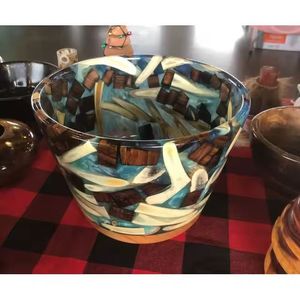 Cuenco para servir Resina y madera de acacia Cuenco para frutas y ensaladas Cuencos de madera hechos a mano de alta calidad Cuenco para servir para hotel - Product Image 3