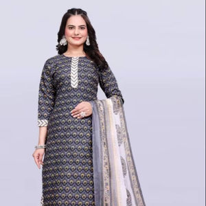 Nouveau Design pur concepteur travail manuel indien Kurti pantalon Dupatta incroyable couleur dentelle décoration tissé méthode automne qualité exportation - Product Image 1