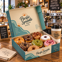 Boîte d'emballage personnalisée pour beignets AT PACK avec logo imprimé pour boulangerie, café, vente à emporter, pâtisserie, emballage cadeau alimentaire, vente en gros
