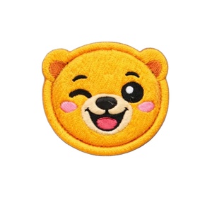<b>Cute</b> Winking Teddy <b>Bear</b> Embroidered Patch 100 Piece Pack Iron On Sew On Badge for Clothing Bags Caps 10 Colors Available - Product Image 1