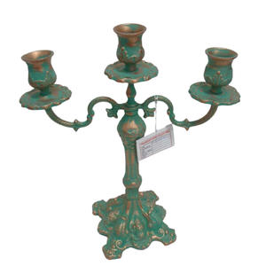 เชิงเทียนโลหะทองแดงโบราณสำหรับห้องนั่งเล่นและงานแต่งงานทำด้วยมือจำนวนมาก - Product Image 2