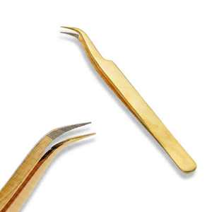 Las mejores pinzas de pestañas de aislamiento Diseño personalizado Herramienta de extensión de pestañas de acero sólido con punta puntiaguda Logotipo sostenible - Product Image 5