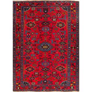 Aalam Handmade Kilim <b>Wool</b> Rugs <b>Red</b> Orange Flat Weaves 9x12 Rectangle Medallion Patchwork Design for Bedroom Home Decor-Paem-1252 - Product Image 1