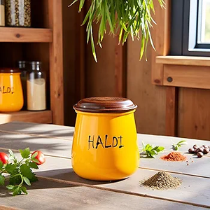 Récipient de stockage de qualité supérieure nouveauté personnaliser le logo imprimé avec revêtement en poudre jaune pour la maison et l'hôtel ustensiles de cuisine - Product Image 2