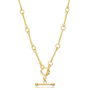 สร้อยคอแบบโซ่ดีไซน์ T Lock ทอง 22K งานฝีมือตุรกีแท้ ขายส่ง ไม่ซ้ำใคร เครื่องประดับเงินแท้ 925 - Product Image 1