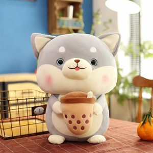 Lindo Peluche Grande de Perro <span class=keywords><strong>Akita</strong></span>, Juguete de Peluche Shiba <span class=keywords><strong>Inu</strong></span>, Taza de Leche, Marioneta, Muñeco de Peluche Suave, Regalos de Cumpleaños para Niños y Adultos - Product Image 2