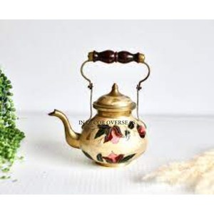 Théière en laiton de la meilleure qualité plaquée or la plus vendue avec couvercle supérieur et poignée pour servir le thé et l'espresso fournitures pour la maison et l'hôtel - Product Image 4