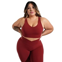 Ensemble de yoga 2 pièces uni en Spandex/Nylon extensible dans les quatre sens pour femme, comprenant un brassière de sport, un débardeur court et un short taille haute, tenue d'entraînement avec logo frontal