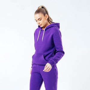 Chándal informal de mujer con diseño de logotipo personalizado OEM, Sudadera con capucha en blanco vintage, ropa para correr, hombros caídos, rizo francés, ajuste personalizado - Product Image 2