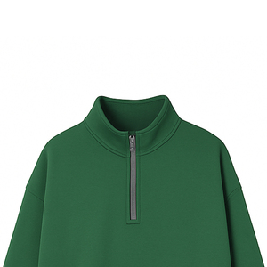 Sweat-shirt Homme Coupe Droite Demi-Zip Personnalisable avec Logo Brodé et Paillettes sur le Devant, Respirant, Hiver, Vente en Gros - Product Image 3