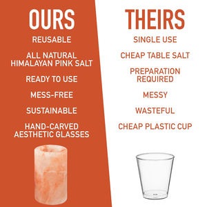 Copa de sal rosa del Himalaya, juego de copas de vino de chupito de Tequila, vaso de chupito de sal orgánica 100% para beber usado - Product Image 4