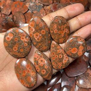 Venta al por mayor amapola jaspe 100% amapola natural jaspe cabujón piedra alta calidad cristal fabricación de joyas - Product Image 2