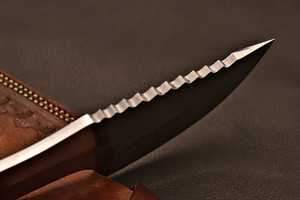 Handmade Tracker <b>Knife</b> J2 Steel Fixed Blade Micarta Handle Buffalo Leather Sheath Right Hand Carry OEM for Hunting Scouting - Product Image 3