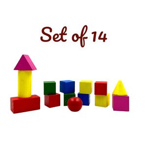 Ensemble géométrique en bois de 14 solides blocs en bois pour l'éducation préscolaire et primaire, apprentissage précoce pour les enfants, approvisionnement direct d'usine - Product Image 4
