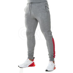 Pantalones de Jogger de sarga elástica para hombre, algodón de alta calidad, licra, bordado, cordón, bolsillos básicos, informal, medio oscuro, venta al por mayor - Product Image 1