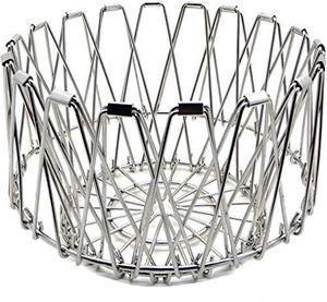 2025 Latest Hot Selling Stainless Steel Folding Fruit and <b>Vegetable</b> Wire <b>Basket</b> Multipurpose for Kitchen Storage - Product Image 3